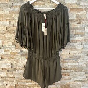 Anthropologie, Raga, Moss Green “Collette” Pommed Romper